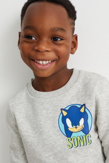 Kinderen: jongens - Set van 2 - Sonic - sweatshirt - licht grijs-mix