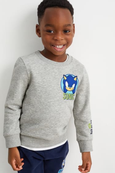 Kinderen: jongens - Set van 2 - Sonic - sweatshirt - licht grijs-mix