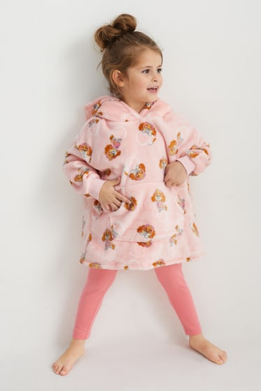 Copii - Patrula cățelușilor - pătură tip hanorac - roz