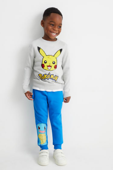 Enfants - Lot de 3 - Pokémon - pantalon de jogging - gris clair chiné