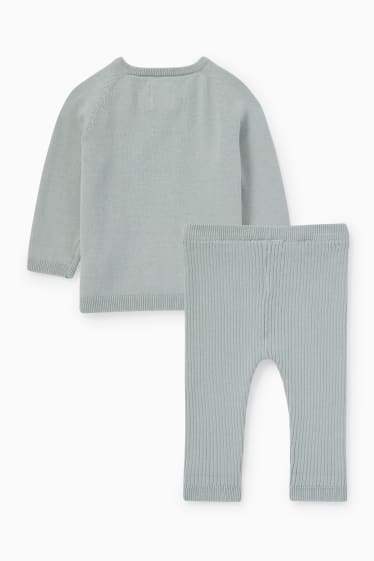 Baby: meisjes - Panda - baby-outfit - 2-delig - mintgroen