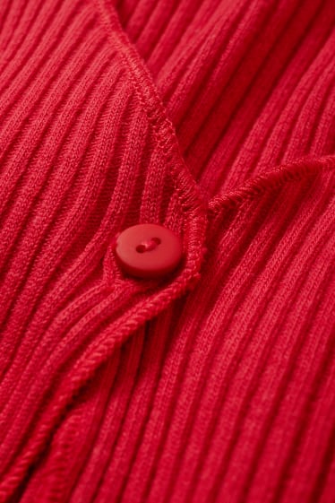 Femmes - Gilet en maille - look 2-en-1 - rouge