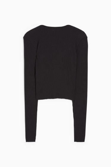 Dona - Jaquesta de punt - look 2 en 1 - negre