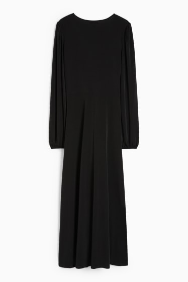 Mujer - Vestido fit & flare con escote en pico - negro