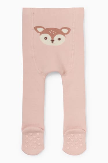 Miminka - Motivy srnečka - protiskluzové punčochové kalhoty pro miminka - růžová