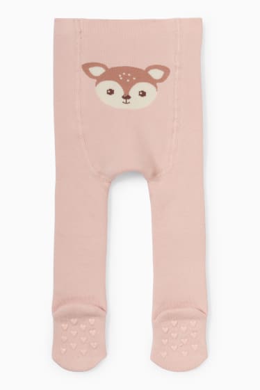 Bebés niñas - Ciervos - leotardos antideslizantes para bebé - rosa