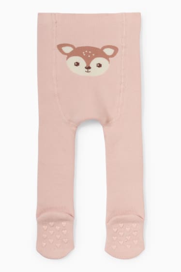 Babys - Rehkitz - Baby-Anti-Rutsch-Strumpfhose - rosa