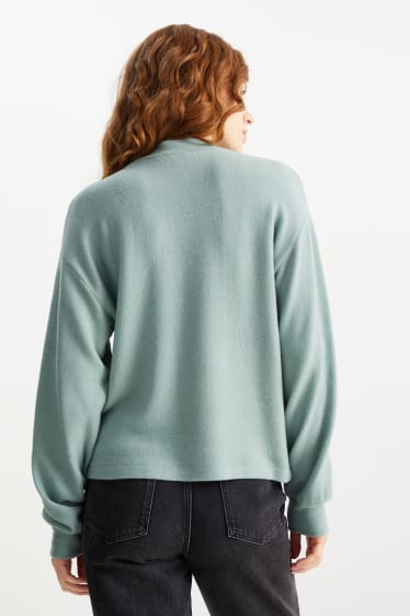 Damen - Sweatshirt - Glanz-Effekt - mintgrün