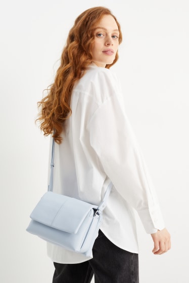 Women - Shoulder bag - faux leather - light blue