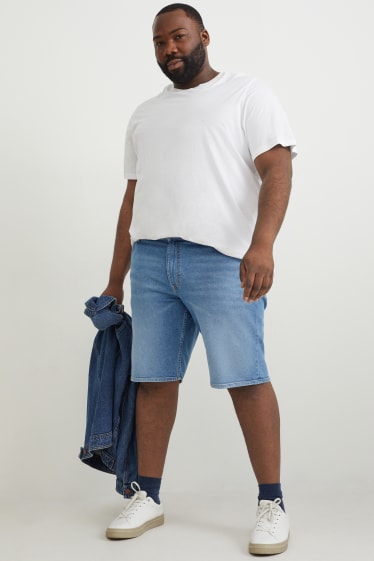 Heren - Korte spijkerbroek - jeansblauw