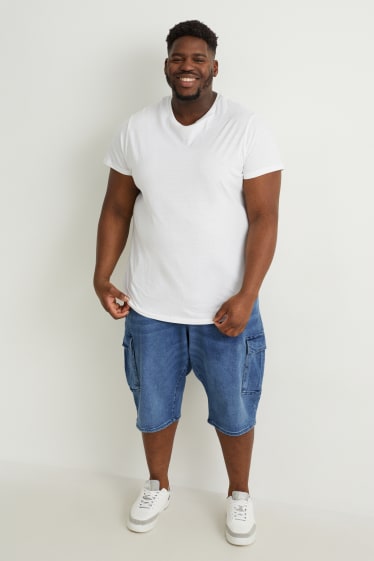 Uomo - Shorts di jeans cargo - LYCRA® - jeans blu