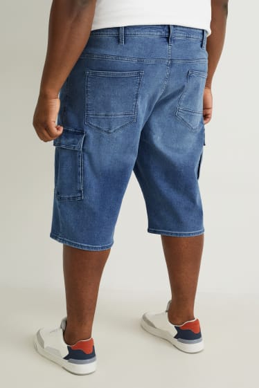 Bărbați - Pantaloni scurți cargo de blugi - LYCRA® - denim-albastru