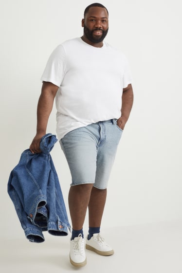 Men - Denim shorts - denim-light blue