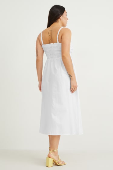Damen - Fit & Flare Kleid - weiß