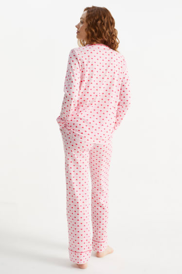 Dames - Pyjama - met patroon - roze