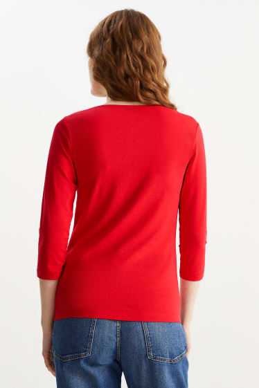 Damen - Langarmshirt - rot