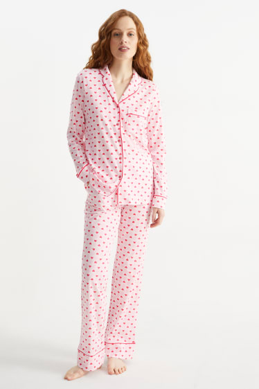 Dames - Pyjama - met patroon - roze