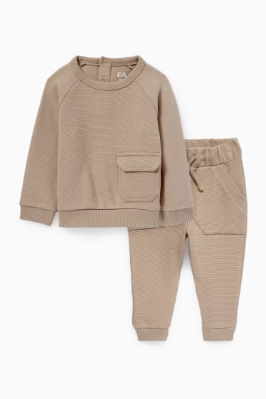 Babys - Babyoutfit - 2-delig - taupe