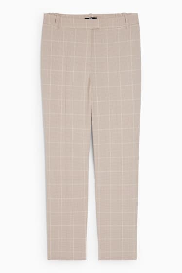 Donna - Pantaloni business – slim fit - a quadretti - beige chiaro