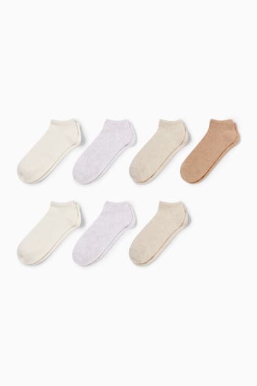 Mujer - Pack de 7 - calcetines tobilleros - beige claro