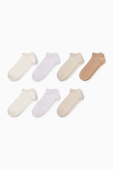 Women - Multipack of 7 - trainer socks - light beige