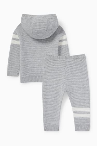 Babys - Dino - baby-outfit - 2-delig - licht grijs-mix