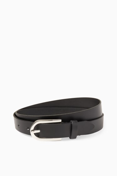 Femmes - Ceinture en cuir - noir