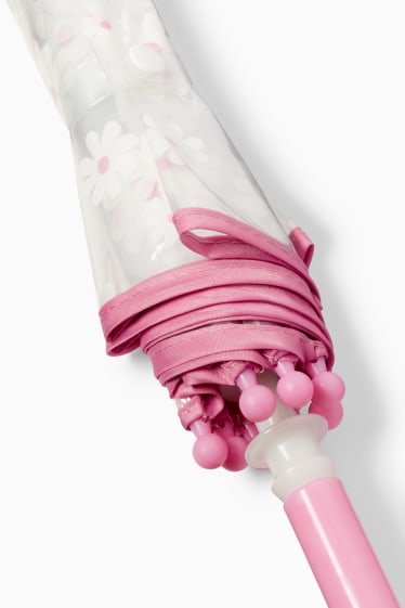 Children - Flowers - umbrella - pink