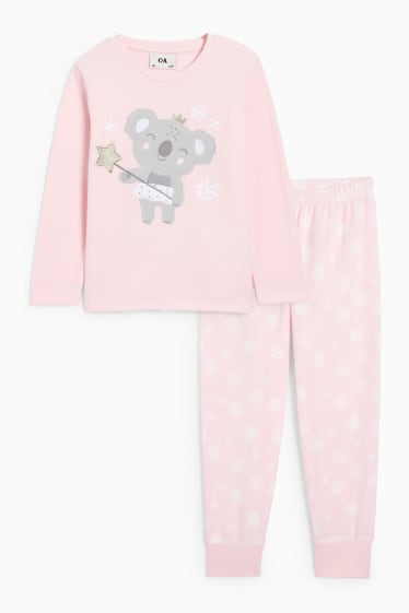 Dětské - Medvídek koala - fleecové pyžamo - růžová