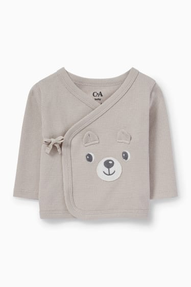 Babies - Teddy bear - newborn outfit - 2-piece - light beige