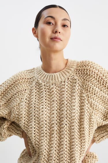 Damen - Pullover - beige