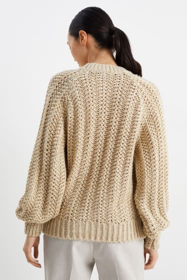 Damen - Pullover - beige