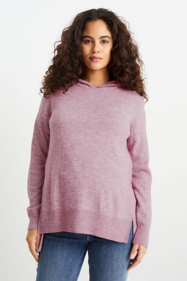 Kobiety - Sweter z kapturem do karmienia piersią - jasnofioletowy