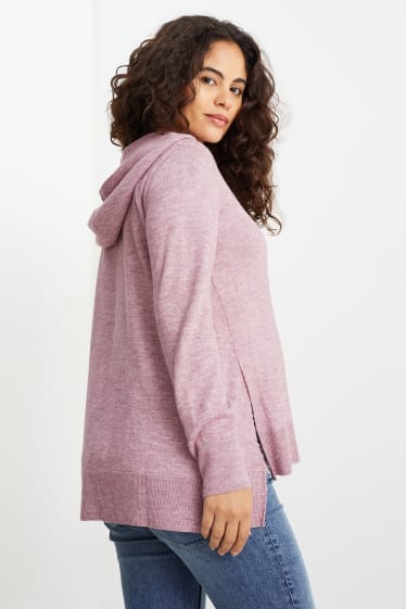 Damen - Still-Kapuzenpullover - hellviolett