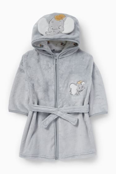 Neonati - Dumbo - accappatoio neonati con cappuccio - grigio chiaro