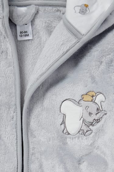Babies - Dumbo - baby bathrobe with hood - light gray