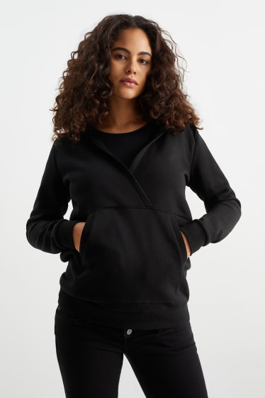 Mujer - Sudadera de lactancia con capucha - negro