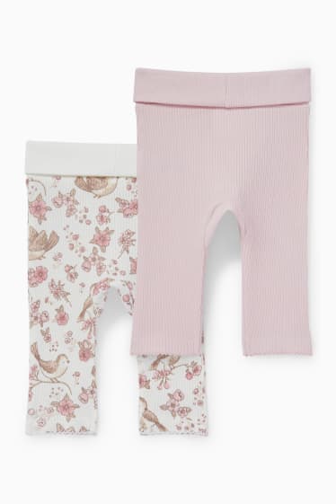 Baby: meisjes - Set van 2 - vogeltje - babylegging - crème wit