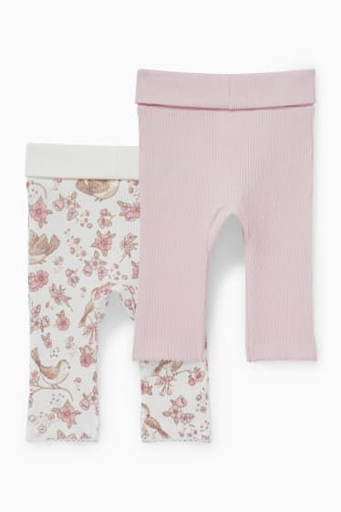 Bébés - Lot de 2 - oisillons - leggings pour bébé - blanc crème