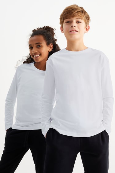 Dětské - Tričko s dlouhým rukávem - genderově neutrální - bílá