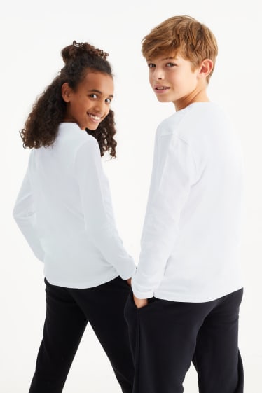 Kinderen: jongens - Longsleeve - genderneutraal - wit