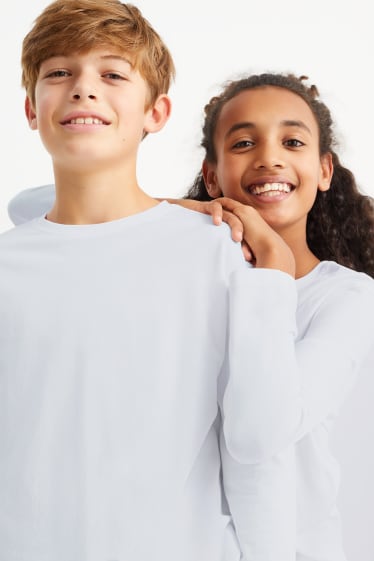 Kinderen: jongens - Longsleeve - genderneutraal - wit