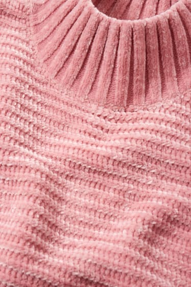 Enfants filles - Pull en chenille - rose