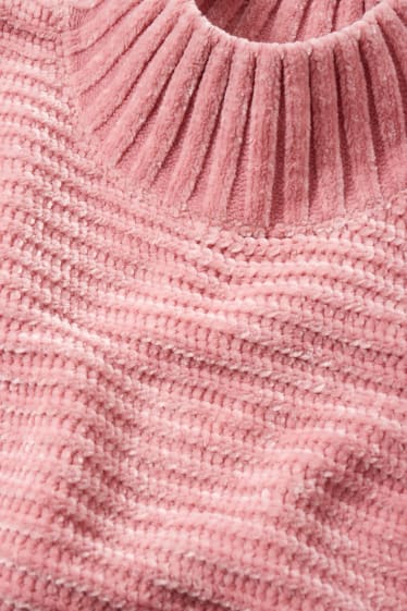 Enfants - Pull en chenille - rose