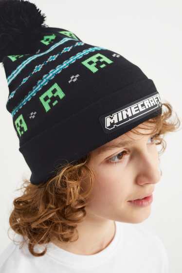 Enfants garçons - Minecraft - bonnet en maille - noir