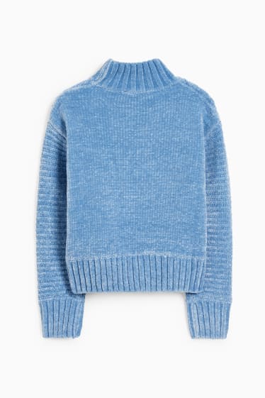 Kinder Mädchen - Chenille-Pullover - hellblau