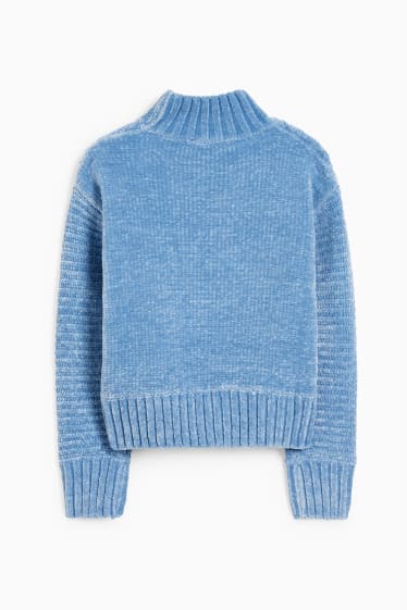 Kinder - Chenille-Pullover - hellblau