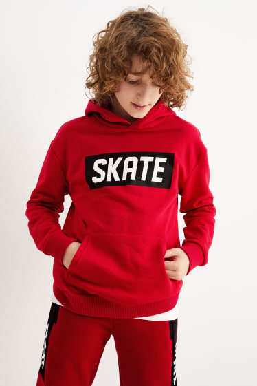 Niños - Skate - sudadera con capucha - rojo