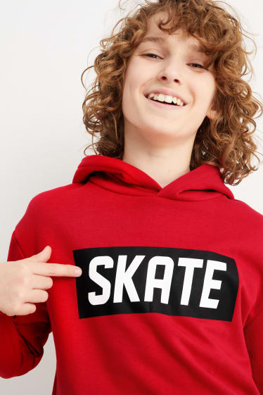 Enfants garçons - Skate - sweat à capuche - rouge