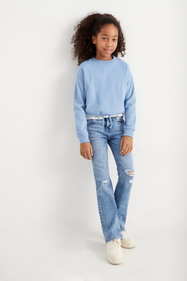 Kinderen: meisjes - Kick flared jeans - LYCRA® - jeanslichtblauw